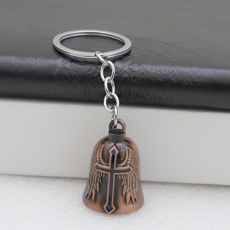 Retro Metal Jewelry Keychain with Bell Pendant - Car and Bag Decoration
