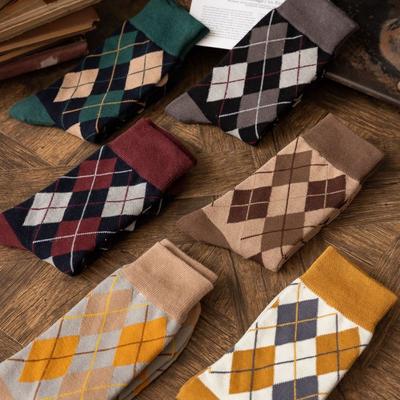 Elastic Knee High Stockings Plaid British Style Long Socks Warm JK Stockings Women  Student