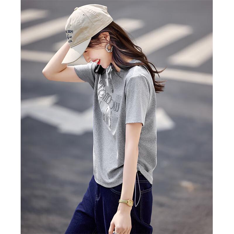 Women's Letter Jacquard Short Sleeve T-Shirt