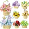 DIY MOC Plantas de Rosa e Girassol em Vasos Suculentas Árvore Bonsai Jardins Modelo Romântico Blocos de Construção Tijolos Conjuntos Kits Brinquedos para Crianças