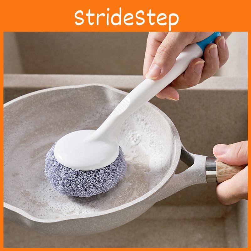 Long Abs Pp Handle Dish Scrubber Nano Fiber Cleaning Brush For Kitchen Utensils And Pans