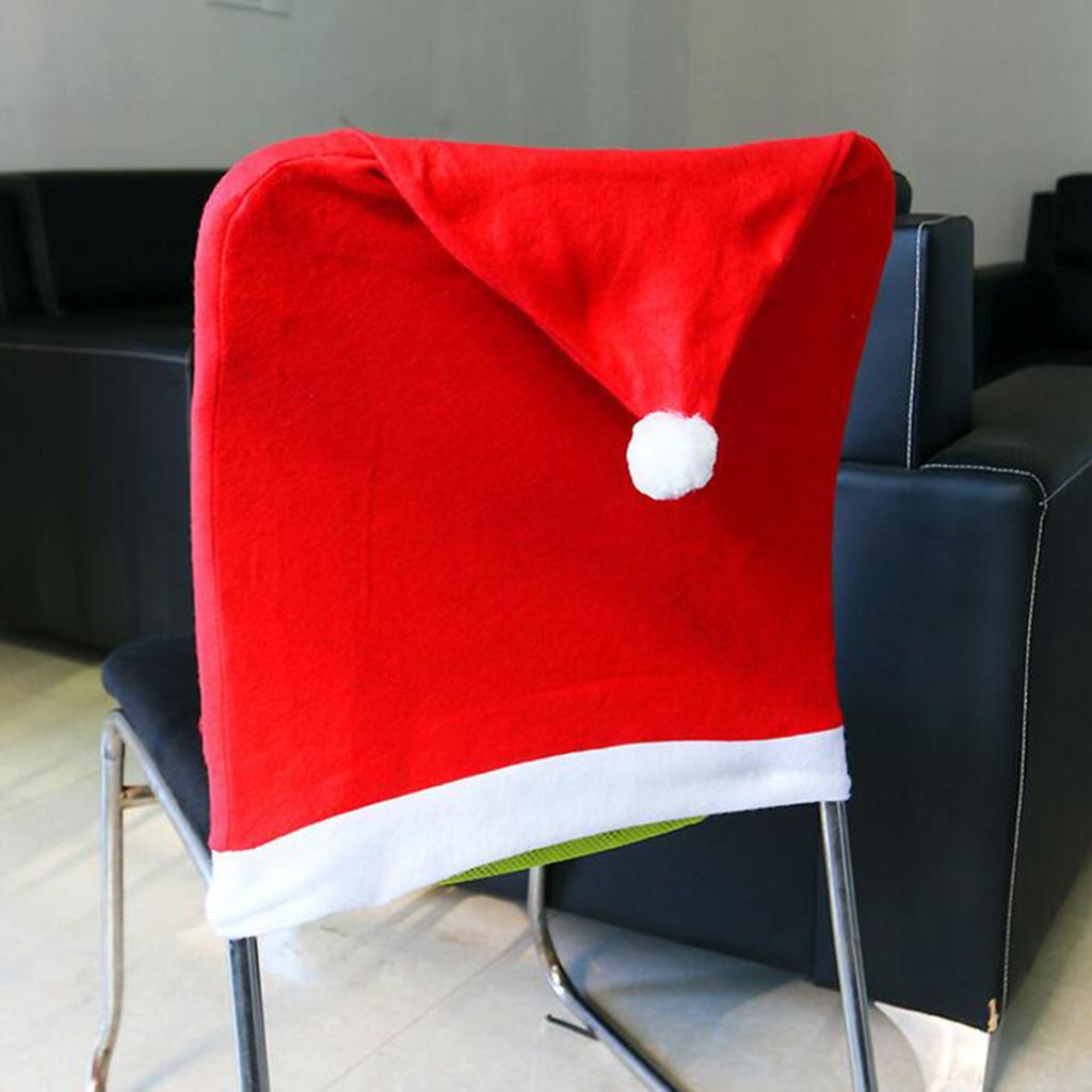 6pcs Home Party Decoration Christmas Red Hat Dining Room Chair Cover
