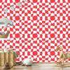 Wallpaper Casual Checkerboard White and Red 50x1000
