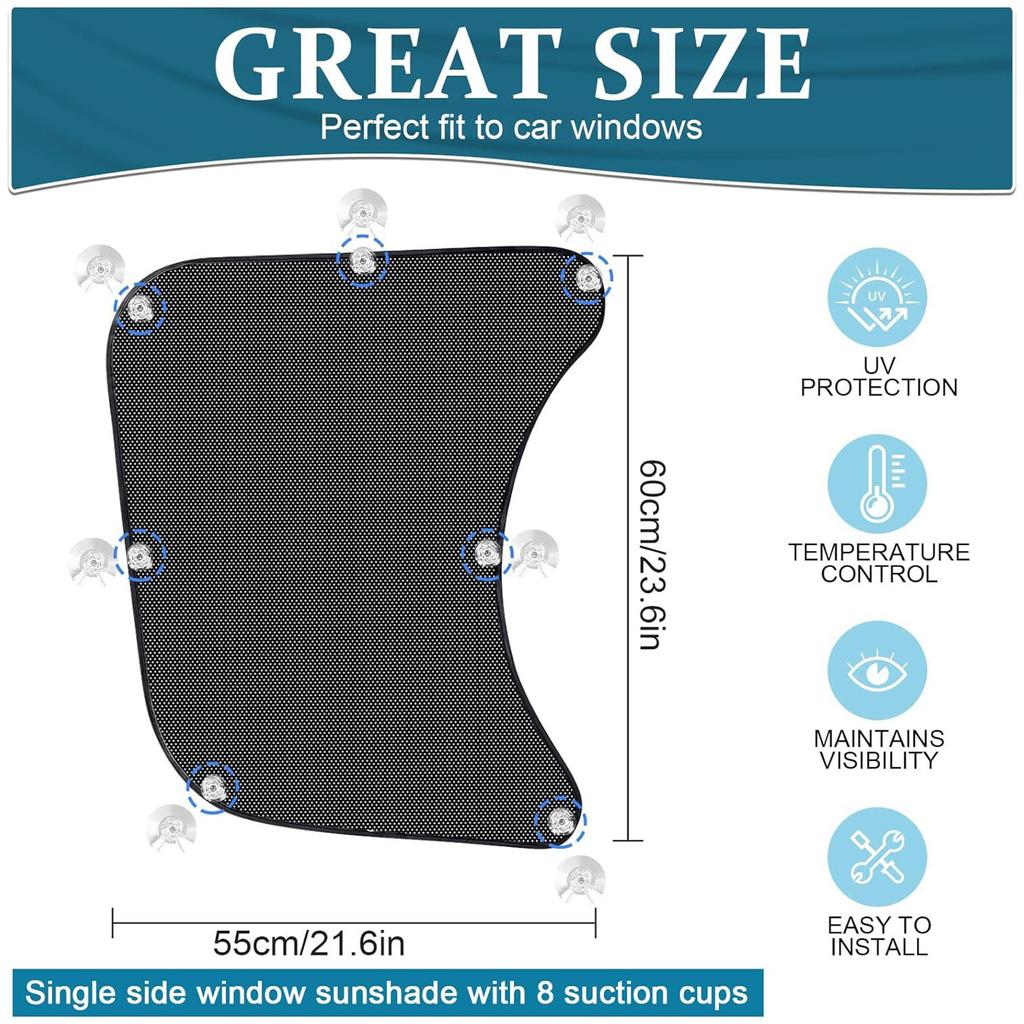 1Pc/2Pcs Semi Truck Accessory Side Window Sun Shade Driver Window Covers for Semi Truck Mesh Window Shade Protect