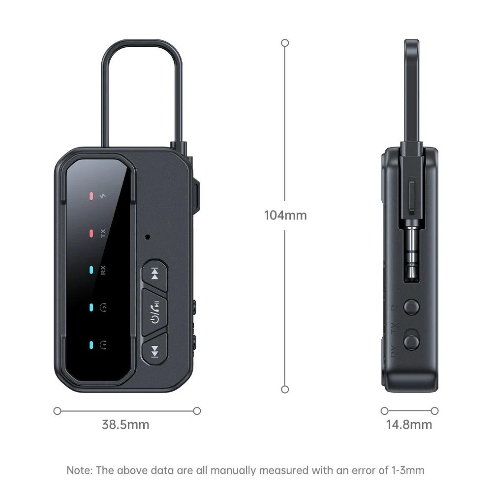 2 In 1 Bluetooth 5.4 Audio Receiver Transmitter 3.5MM AUX With Mic Music Wireless Adapter For Headphones PC TV Car Speakers