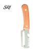 Ergonomic Wood Handle Knife Vegetable Peeler with 2-in-1 Fruit And Bottle Opener Non-slip Wide Curved Blade Kitchen Peeling Tool for Potatoes