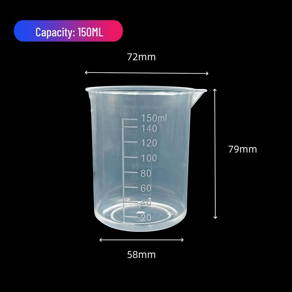 Graduated Transparent Plastic Beaker for Laboratory Use