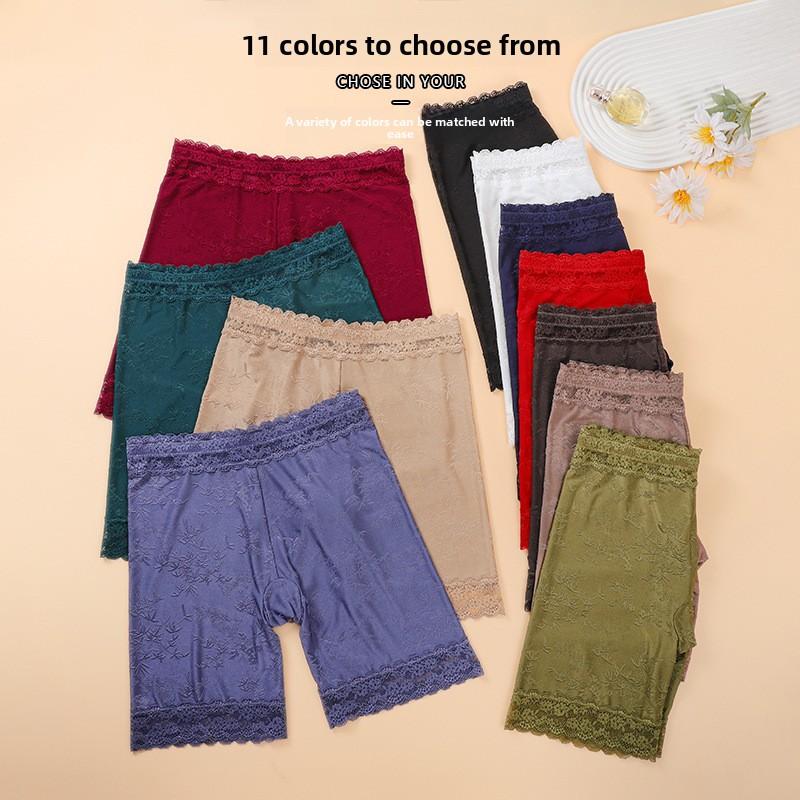 Plus Large Size Female Spring and Summer Lace Anti Wear High Waist Safety Leggings