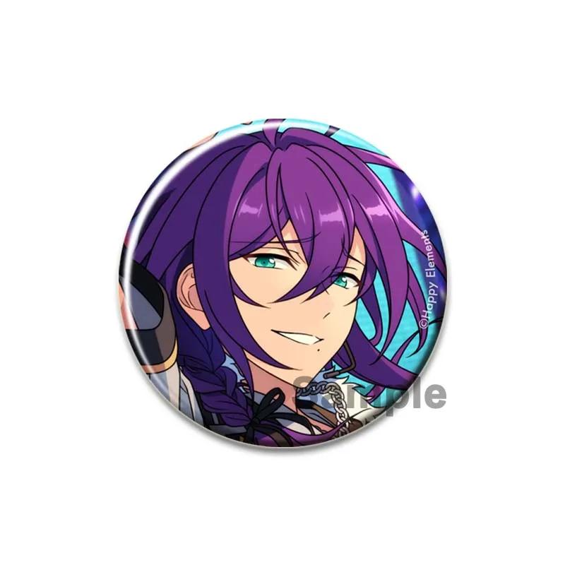 32/44/58mm Ensemble Stars Idol Brooch Round Cartoon Cosplay Badge Akehoshi Yuuki Fushimi Narukami Lapel Pins for Backpack Gift Accessory