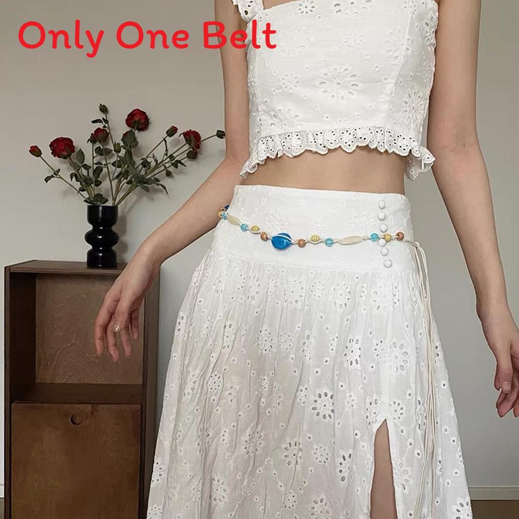 Style Handmade Beaded Waist Belt With Floral Embellishments For Summer Dresses