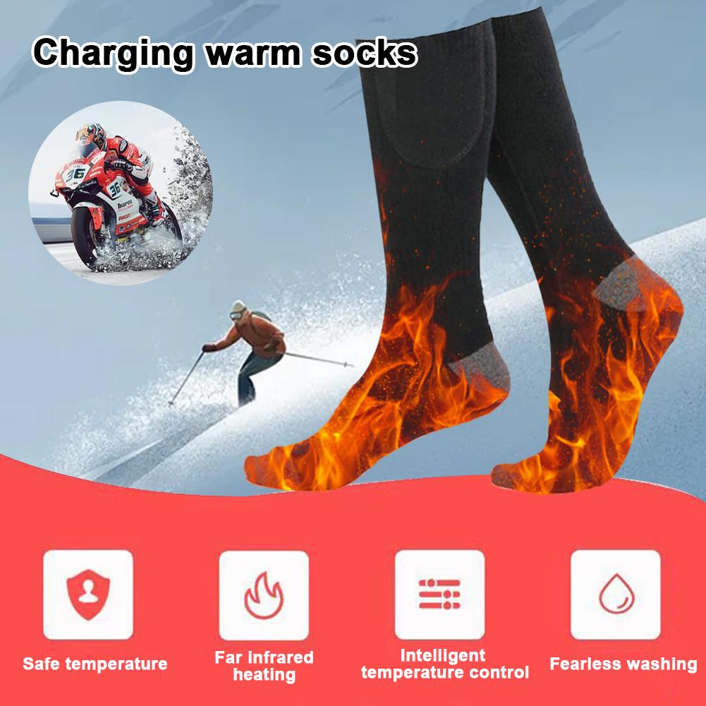 Elektryczne Skarpety Grzewcze 3 Poziomy Temperatury Zimowe Podgrzewane Skarpety Odporne na Zimno Zimowe Ciepłe Termiczne Skarpety na Kemping na Zewnątrz Narciarstwo