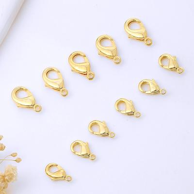 Color-Retaining 18K14K Gold-Filled Lobster Clasp Ornament, Real Gold Bracelet Necklace Clasp, Ending Spring Buckle, Diy Accessories B98