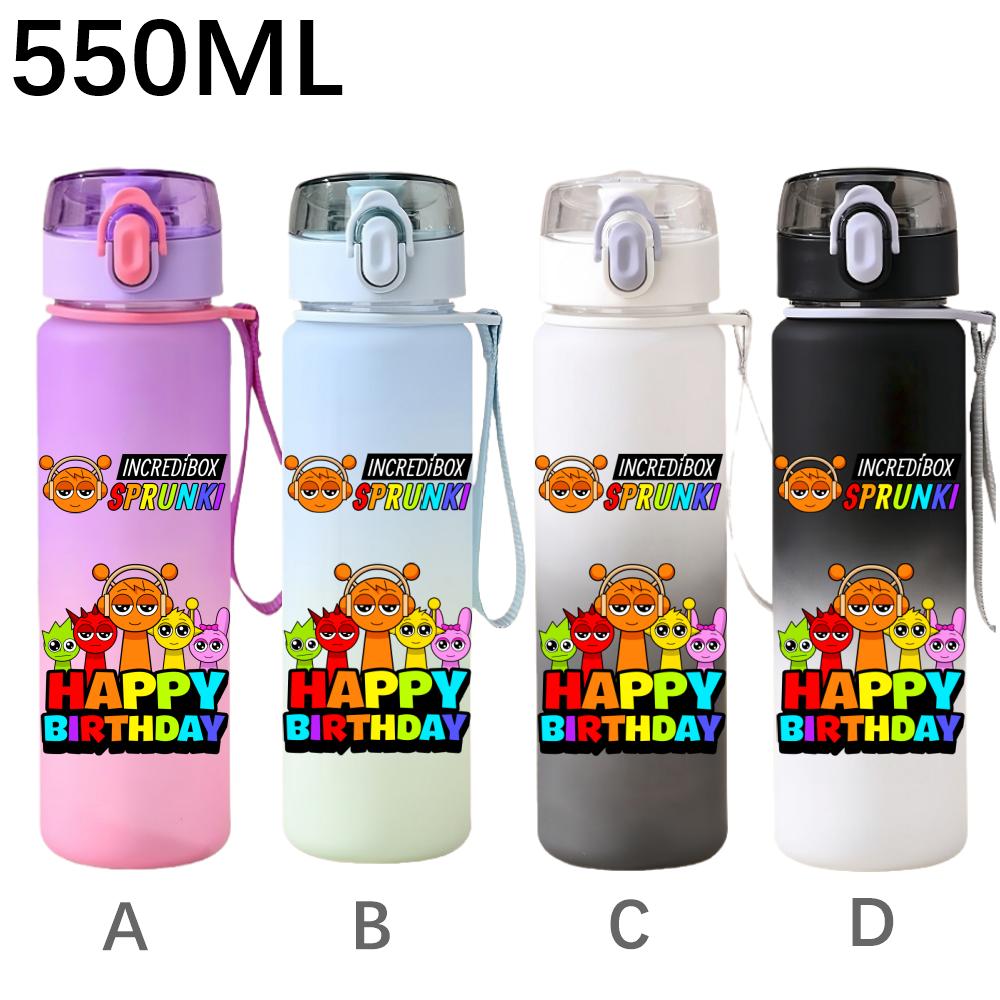 550ml Hra Sprunki Gradientní Sportovní Láhev na Vodu Kreslená Nepropustná Přenosné Lahve na Pití Venku Sport Fitness Pohárek na Vodu
