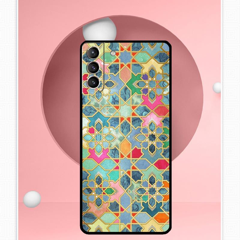 Moroccan Pattern Case For Samsung Galaxy S24 Ultra S20 S21 S22 S23 S25 Ultra S9 S10 Plus S25 FE Cover Funda