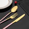 Gold Dinnerware Set Luxury Cutlery Stailess Steel Set 24Pcs Tableware Knives Forks Dining Dinner Set Western Food Restaurant
