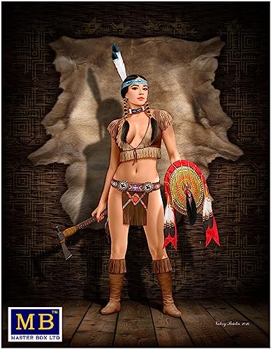 Master Box 1/24 Scale Pin-Up Series Thunder Spirit Western Indian Girl Plastic Model Kit MB24019