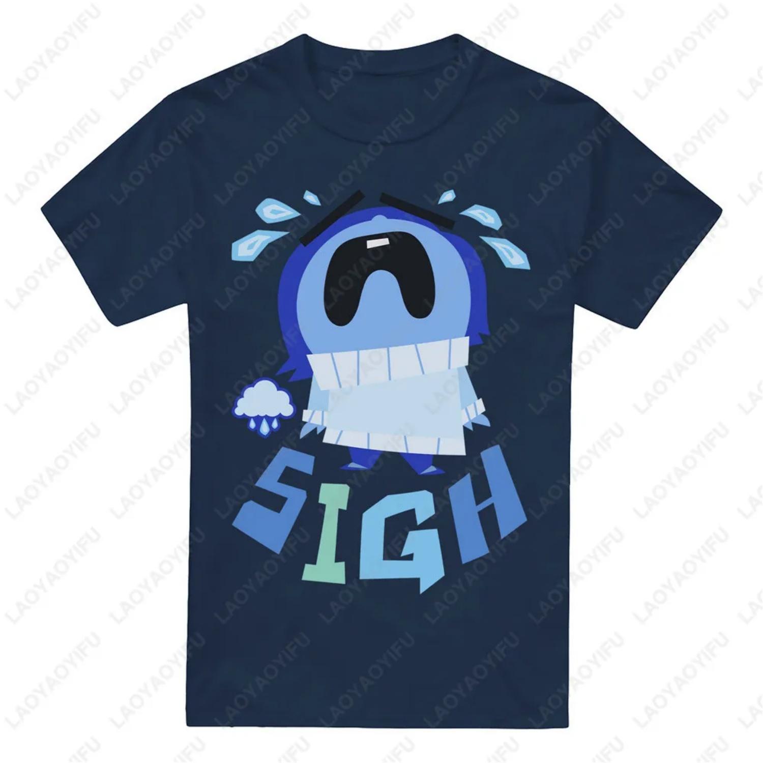 Inside Out 2 Sadness T-Shirt  Men’s Sadness T-Shirt - Inside Out 2 Navy Blue Graphic Cotton Pixar Animation Gift Printed Tops S чёрный
