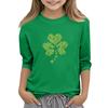 Children's Casual Seven-Quarter Sleeve Round-Neck Fashion T-Shirt Top