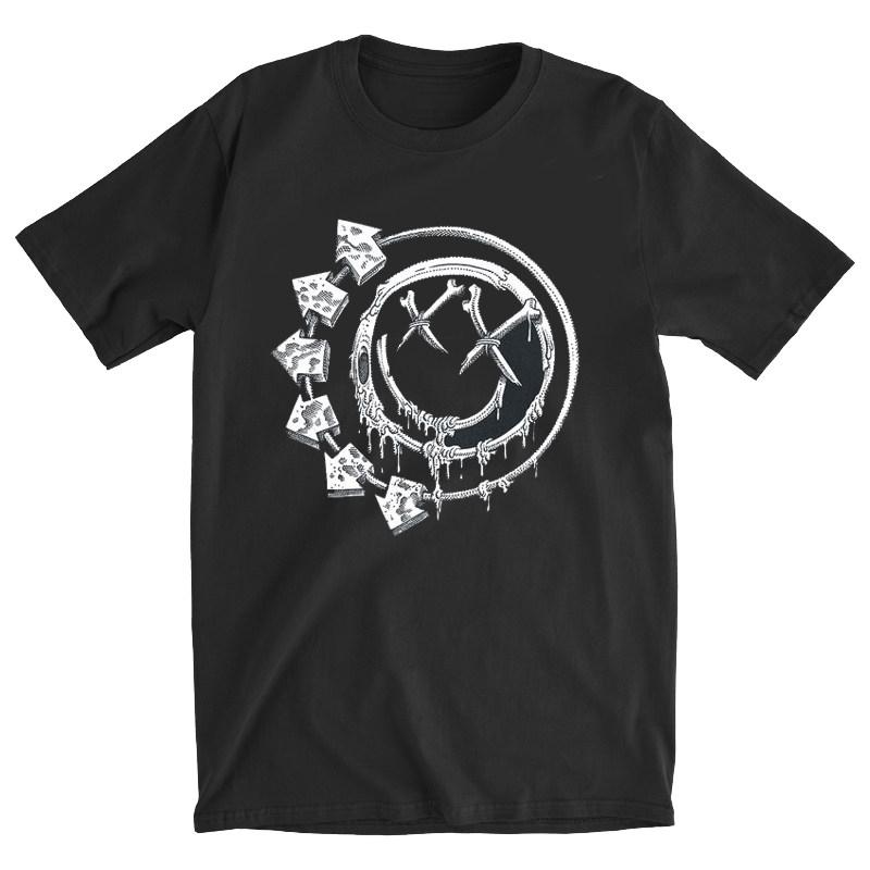 2026 Neon Line Graffiti Smiley Arrow Symbol Graphic Tshirt Unisex Unisex Punk Street Art Print Casual Rock Style Unisex Short
