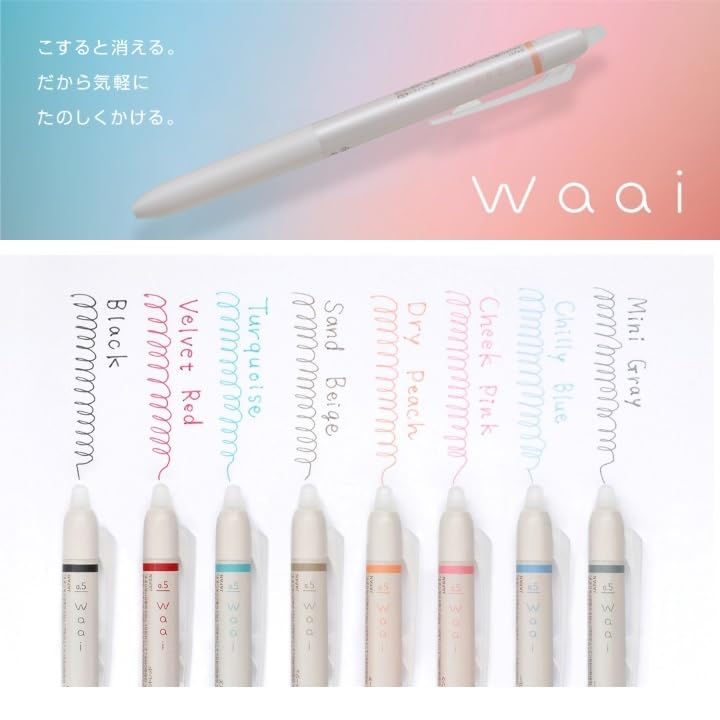 Pilot Frixion Waai Mini Gray Erasable Ballpoint Pen x 3 pens 0.5mm LFW-15-MNGY