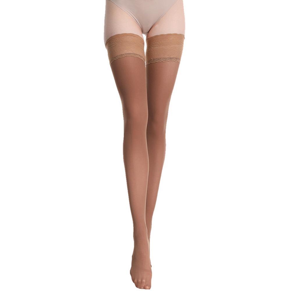 80D Velvet Stockings Spring and Autumn Women's Thigh Socks Sexy Lace Knee Socks Non-slip Cross-border