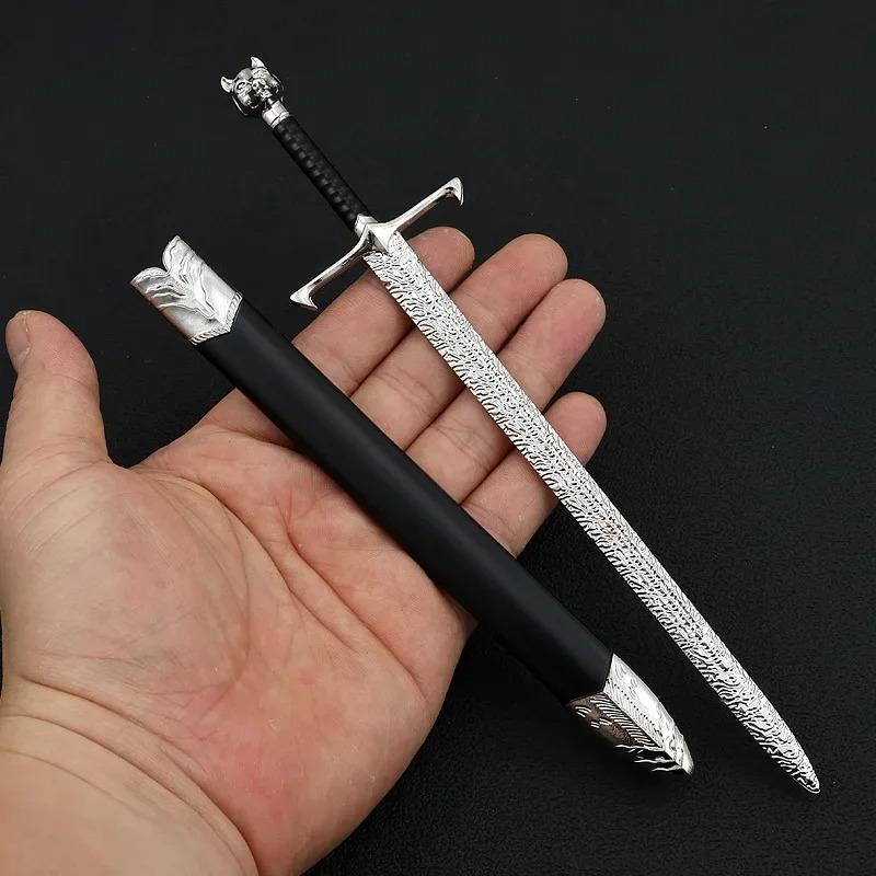 Direwolf 22cm Sword Valyrian Medieval Knight Weapon Thrones Movies Peripheral Metal Samurai Sword Weapon Model Gifts Toy collect