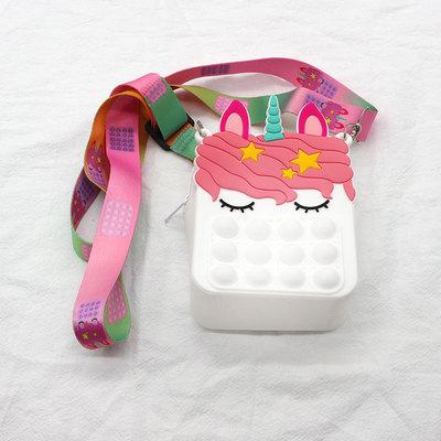 Hot Rianbow Cross Bag Fidget Toys For Children Christmas Gifts Push Its Bubble Stress Relief Sensory Toys Coin Purse Girls