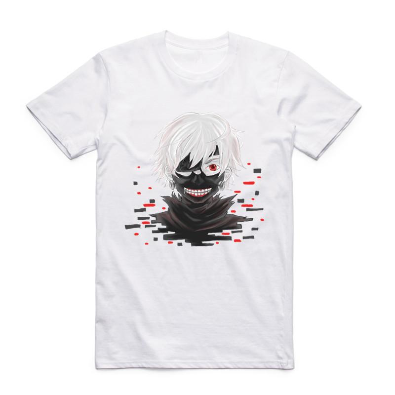 2019 New Fashion Men Print Tokyo Ghoul Anime T-shirt O-Neck Short Sleeves Summer Japanese Manga Ken Kaneki Cool Top Tee T Shirt