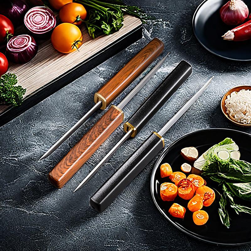 2Set Plastic Handle Stainless Steel Fruit Knife Double-Blade Boning Knife Meat Cleaver Butcher Chopping Cutter