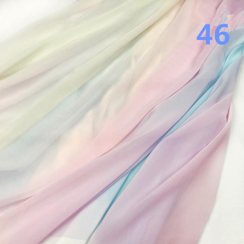 2M Styl Starożytny Kolor Tęczowy Gradient Szyfonowa Tkanina 30D Organza Tiulowa Tkanina Do Rękodzieła Hanfu Suknia Ślubna Dekoracja Sceniczna