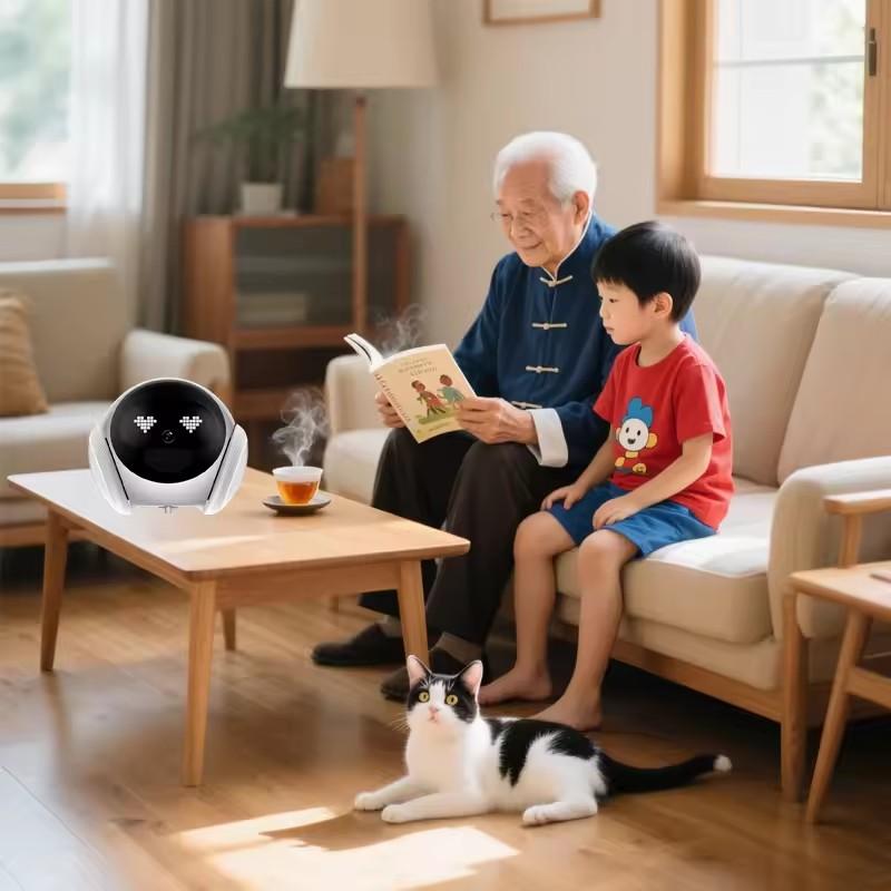 Smart Child Care Robot with Pet Monitoring & Elderly Companion, APP Remote Control, 2-Way Voice Call, Motion Detection For