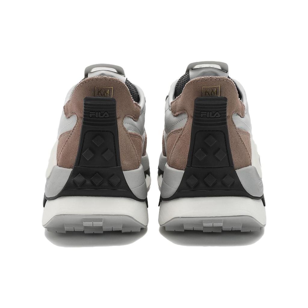 FILA KM Fashion Sports Synthetic Leather Shock Absorbing Low Top Casual Running Shoes Men sneaker Gray Brown F12M341119FSV