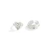 Salircon 2Pcs/Set Punk Geometric Unsmooth Love Heart Open Rings Women Simple Silver Color Finger Ring Party Jewelry Accessories