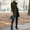 Autumn Winter New Fashion Solid Color Stand Collar Woolen Coat for Women European American Style