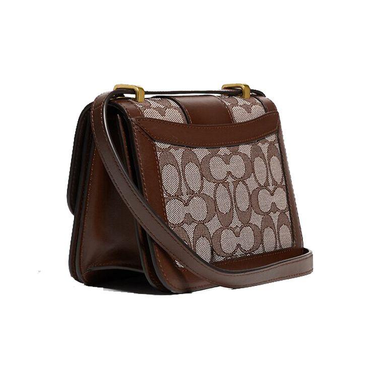 Coach Alie 18 Monogram Flap Magnetic Closure Leather And Snakeskin Messenger Bag Small Shoulder Crossbody Bag Women bags 4616-B4S0M
