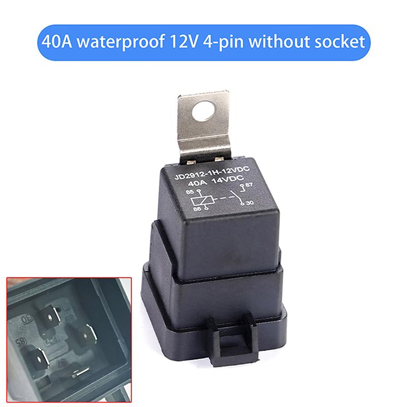 1 Set Car Relay With Socket Dc 12/24V 40A 4/5Pin Amp Waterproof Relay Harness Tinned Copper Wires 5-Pin Spdt For Boat Auto Fan
