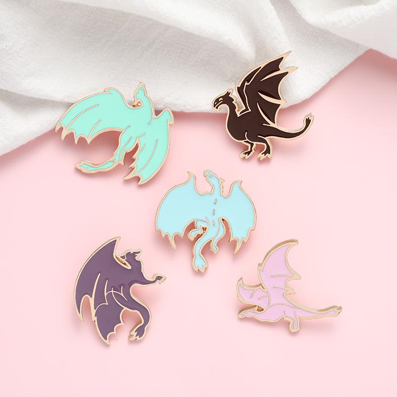 Alloy Stylish Dinosaur Badge Unique Cute Cartoon Design Perfect For Fashion Lovers Everywhere