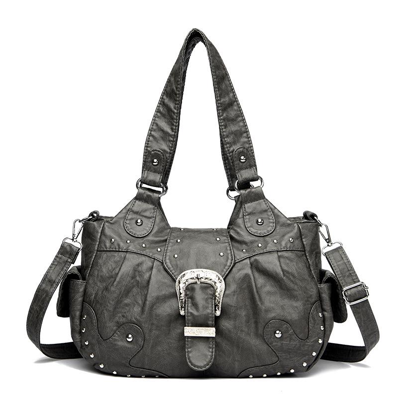 Versatile European & American Style Women's Rivet Crossbody Bag - Lightweight, Large Capacity, 3D Design