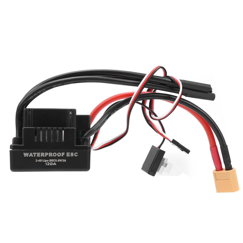 120A Waterproof Brushless ESC Electronic Speed Controller Accessory Fit for 1 8 RC CarXT60 Plug