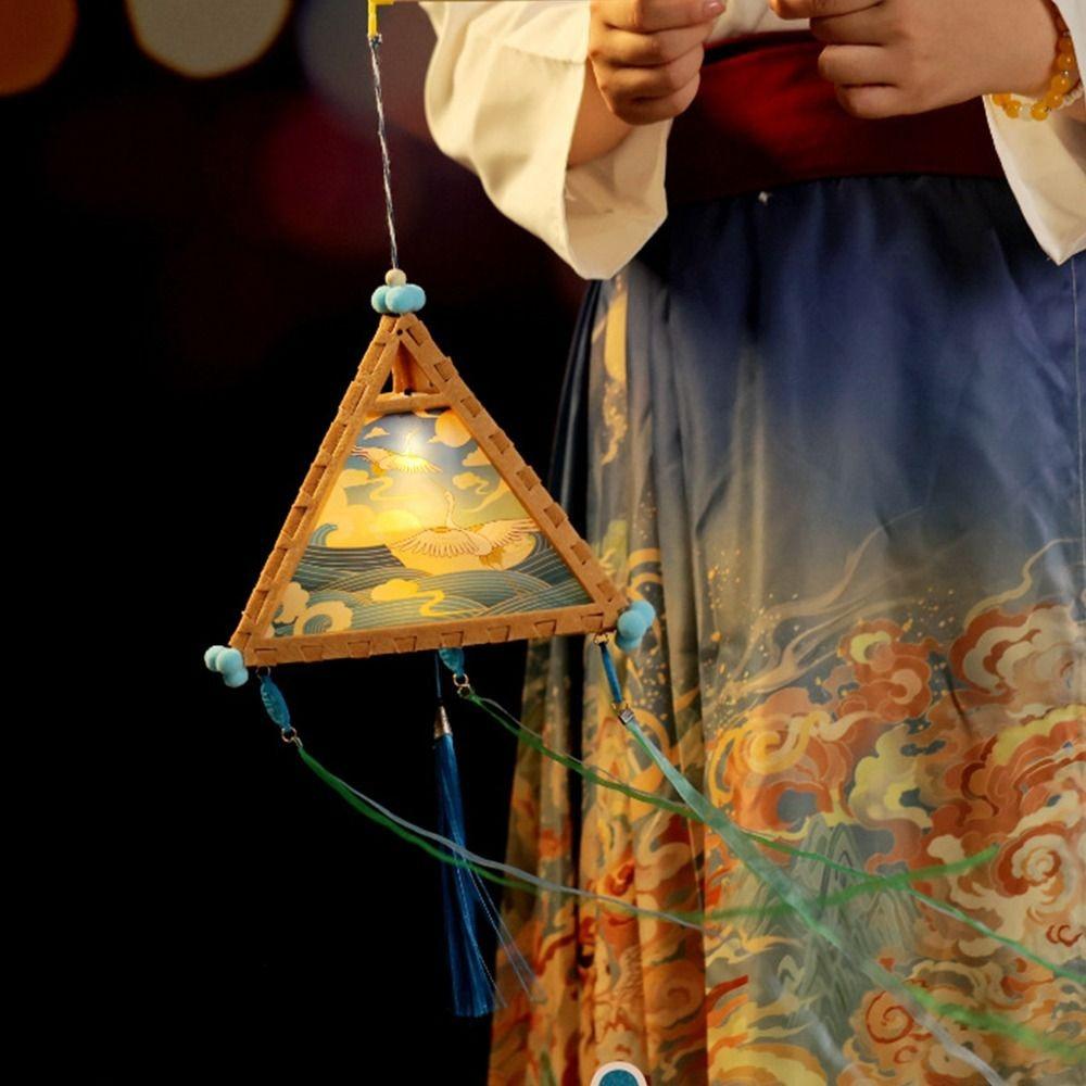 

Glowing Mid-Autumn Festival Llantern Luminous Antique Flower Lantern Chidlren S Blue