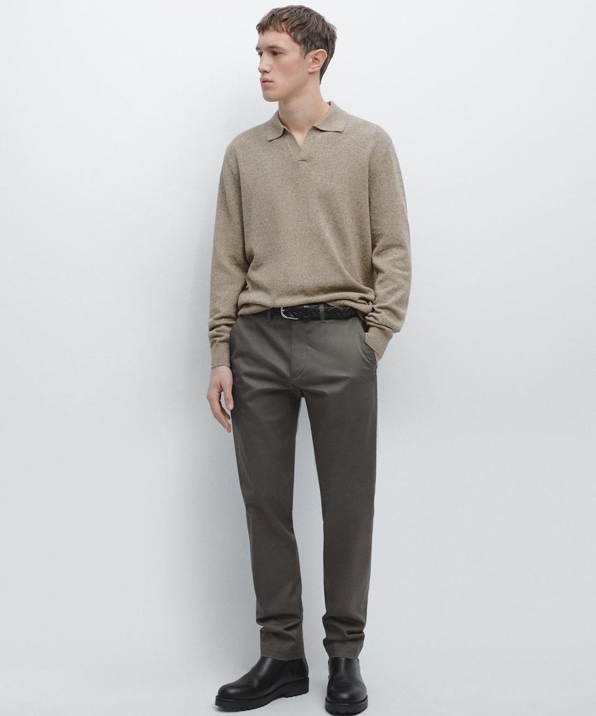 Masimodutti Cotton Blend Slim Fit Pants