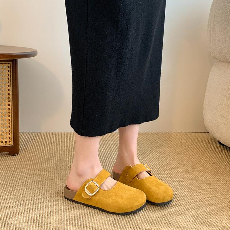 

Birkenspring летние тапочки женские ленивые одна педаль 2025 новые магические повседневные верхние тапочки женские 35 жёлтый