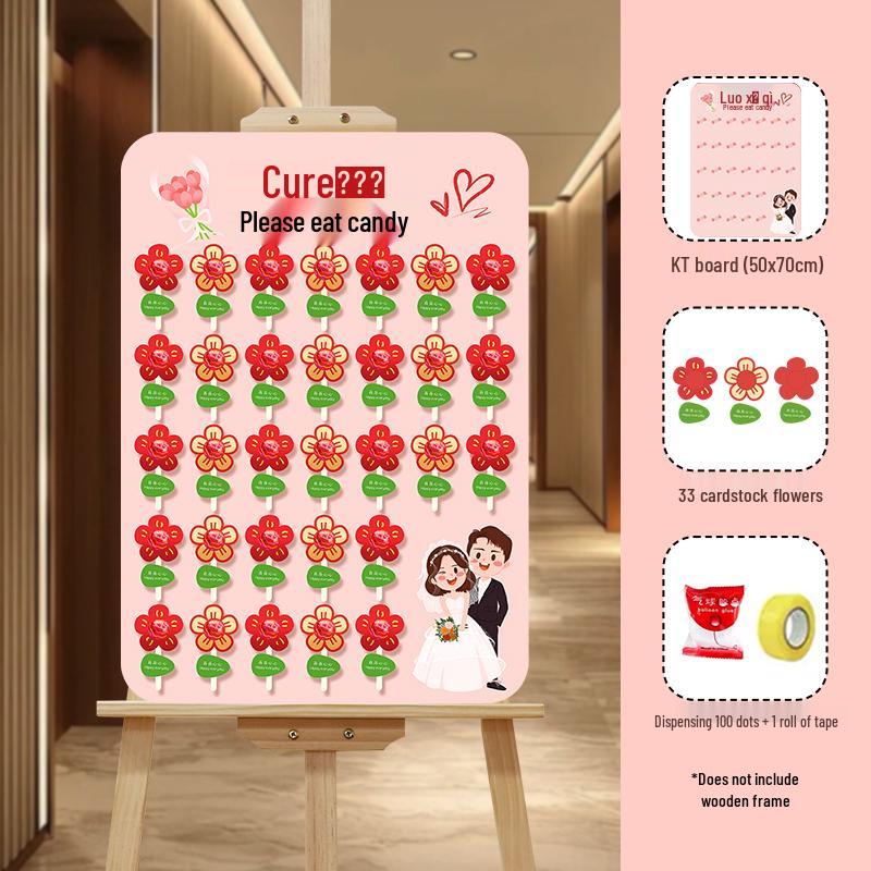 Creative Wedding Engagement Candy Lollipop Welcome Sign and KT Board Backdrop Decoration