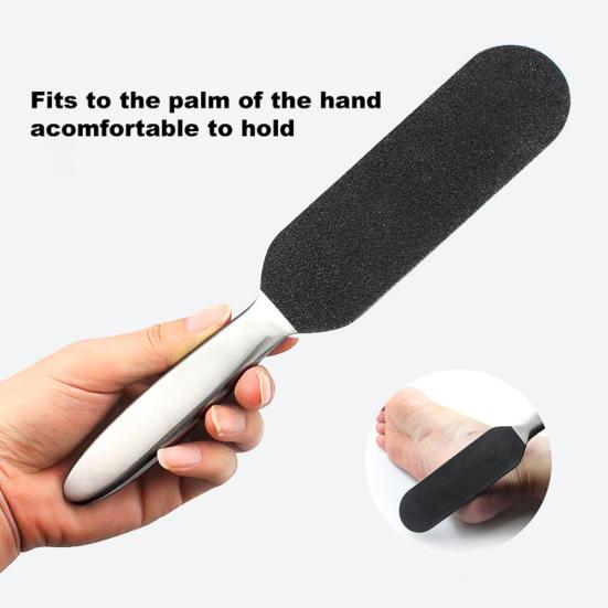 Pediküre-Schleifer Umweltfreundlich Einfach zu Bedienen Edelstahl Fußfeile mit Nachfüll-Schleifpapier für Nagelhaut