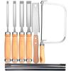 New Woodworking Tools Set Wood Chisel Bevel Edge Chisel Set 1/4in, 1/2in, 3/4in and 1in 6-in Woodworking Blade Coping Saw