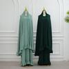 Loriya 2025 Solid Color Dress with Large Headscarf LR972