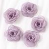 3/5Pcs 5cm White Camellia Rose Chiffon Fabric Flower for Home Room Wedding Invitation Artificial Flowers for Dress Decoration
