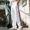Autumn and Winter Men's Casual Pants High Street Heavyweight Loose Simple Splicing Casual Sports Button Sweatpants Men