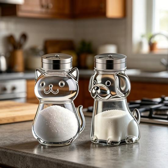 Salt And Pepper Shakers with Stainless Steel Lids Reusable Spice Jars Clear Easy-Fill Spice Storage Organizer for Kitchen Camping