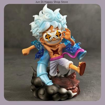 One Piece Monkey D. Luffy Chibi Version Hallucination Glasses Nika 15cm Anime Figure Statue Car Desktop Decoration Gift